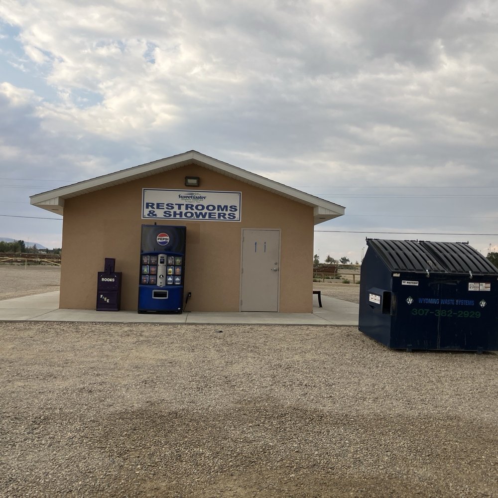 Sweetwater Events Complex - Bathhouse with Vending Machine, Book Depository, and Dumpster - Campgrounds Near Me - Rock Springs, Wyoming Sweetwater Events Complex - Bathhouse with Vending Machine, Book Depository, and Dumpster - Campgrounds Near Me - Rock Springs, Wyoming