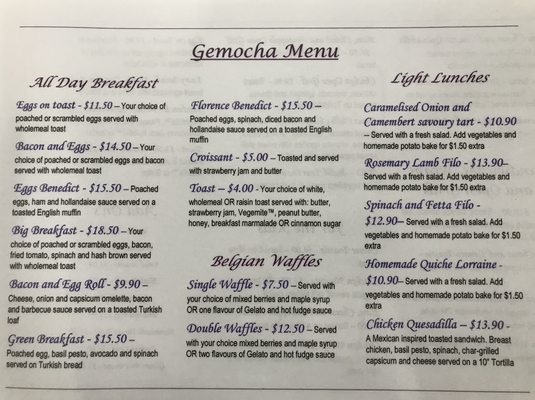 Menu photo 2 Gemocha South Tamworth, NSW Menu photo 2 Gemocha South Tamworth, NSW