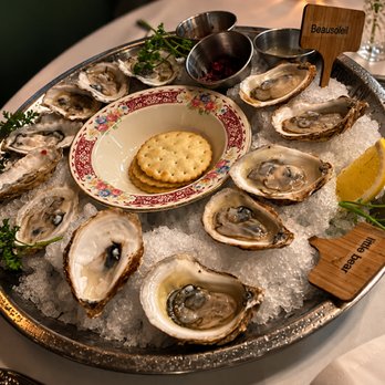 Beausoleil - East Coast Oysters: resh East Coast oysters, beautifully presented, & yes, even the crackers get the BeauSoleil treatment. Bougie crackers! - Seafood Near Me - Houston, Texas Beausoleil - East Coast Oysters: resh East Coast oysters, beautifully presented, & yes, even the crackers get the BeauSoleil treatment. Bougie crackers! - Seafood Near Me - Houston, Texas
