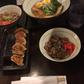 Menya Sandaime - Tonkatsu Ramen , beef Bowl ( Gyudon) gyoza ( dumplings) and extra egg!!! Lol - Ramen Near Me - Fort Lee, New Jersey Menya Sandaime - Tonkatsu Ramen , beef Bowl ( Gyudon) gyoza ( dumplings) and extra egg!!! Lol - Ramen Near Me - Fort Lee, New Jersey