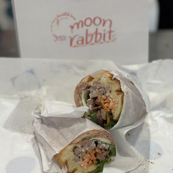 Moon Rabbit - a sandwich cut in half - Bubble Tea Near Me - Los Angeles, California