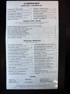 Menu photo 1 Le Emperor Cypress, TX