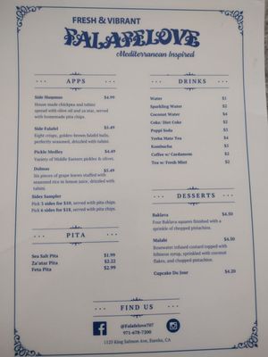 Menu photo 2 Falafelove Eureka, CA