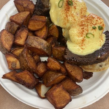 Button Up Cafe - 3. Korean Braised Short Rib Eggs Benny 47. Potato Hash - Breakfast & Brunch Near Me - Pearl City, Hawaii Button Up Cafe - 3. Korean Braised Short Rib Eggs Benny 47. Potato Hash - Breakfast & Brunch Near Me - Pearl City, Hawaii