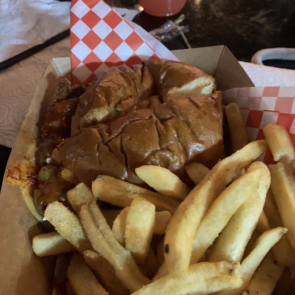 Thai sandwich with fries Thai sandwich with fries
