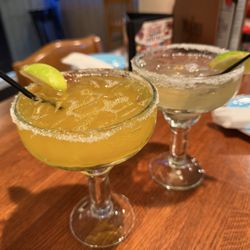 The Alamo - House margaritas - one glass arrived full, the other one not so much