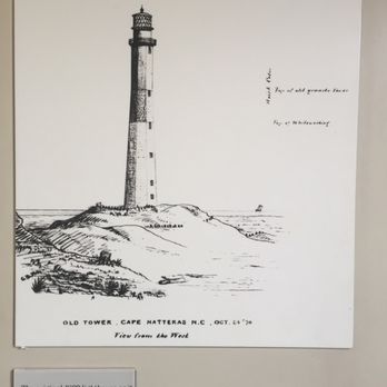 Cape Hatteras Lighthouse - A drawing of the original Cape Hatteras Lighthouse that crumbled like a sand castle. - Landmarks & Historical Buildings Near Me - Buxton, North Carolina Cape Hatteras Lighthouse - A drawing of the original Cape Hatteras Lighthouse that crumbled like a sand castle. - Landmarks & Historical Buildings Near Me - Buxton, North Carolina