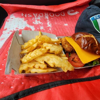 Chick-fil-A - Pretzel classic chicken and cheddar sandwich meal. - Fast Food Near Me - Riverside, California Chick-fil-A - Pretzel classic chicken and cheddar sandwich meal. - Fast Food Near Me - Riverside, California