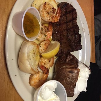 Texas Roadhouse - 6oz sirloin with shrimp add-on. Baked potato - Steakhouses Near Me - Fort Wright, Kentucky