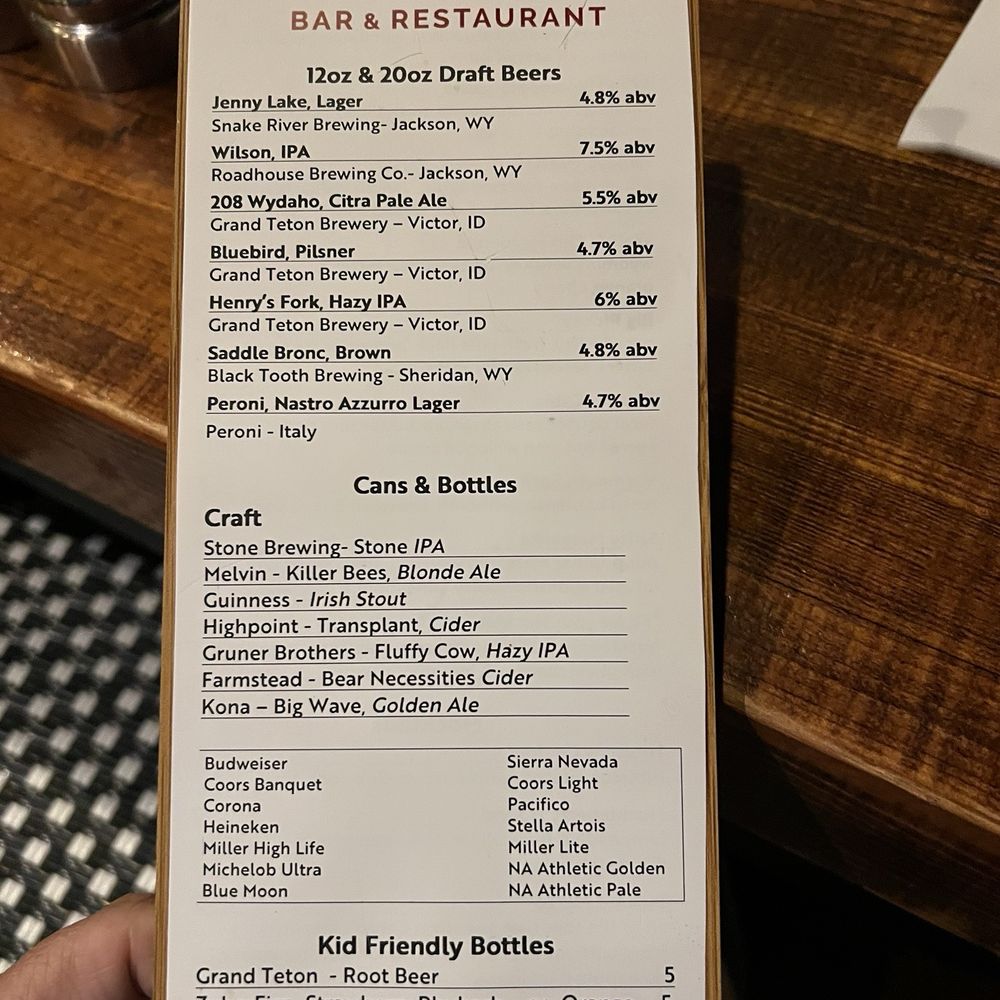 Calico Restaurant and Bar - Nice Beer List - Italian Near Me - Wilson, Wyoming Calico Restaurant and Bar - Nice Beer List - Italian Near Me - Wilson, Wyoming
