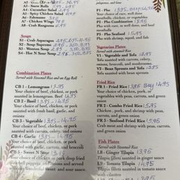 Dinner menu Dinner menu