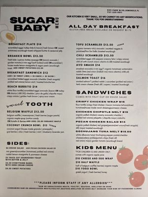 Menu photo 2 Sugar Baby Seminole, FL Menu photo 2 Sugar Baby Seminole, FL