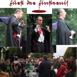 das kleine fest - "der Fürst der Finsternis", Martin Sierp beherrscht die Echoortung, sehr schrill! Der Mann mit dem Flederphon....