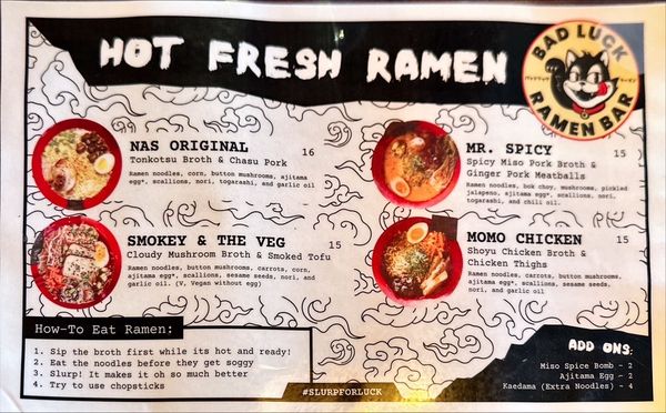 Menu photo 7 Bad Luck Ramen Bar Charlottesville, VA