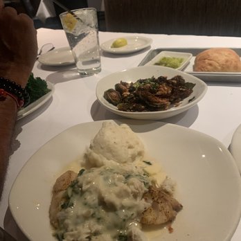 Bonefish Grill - Whitefish Oscar style, with mashed potatoes and brussel sprouts - Seafood Near Me - Las Vegas, Nevada