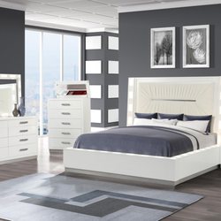 Payless Furniture - White  Bedroom set with LED lighting