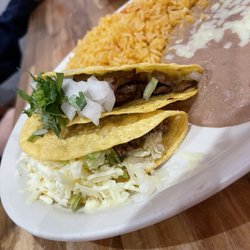 Don Chuys Mexican Grill - #7 Carne asada taco and beef w/ rice and beans