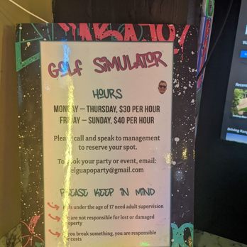El Guapo - Golf Simulator prices, price by the hour. - Mexican Near Me - Catonsville, Maryland