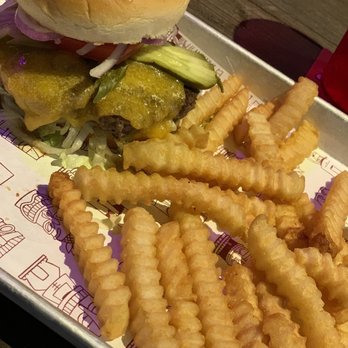 Tiki Docks Riverview - A very salty Tiki Burger with Crinkle Fries - Salad Near Me - Riverview, Florida Tiki Docks Riverview - A very salty Tiki Burger with Crinkle Fries - Salad Near Me - Riverview, Florida