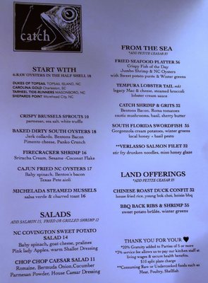 Menu photo 3 Catch Restaurant Wilmington, NC