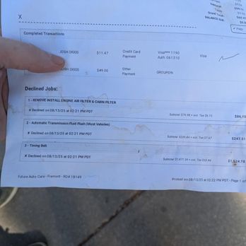 Future Auto Care - print out of repair cost - Auto Repair Near Me - Fremont, California