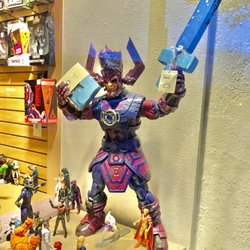 Forever Young Ashland - From the storefront diorama, recalling Fantastic 4's epic confrontation with Galactus, his herald, and his fearsome Playsilk and Soft Sword