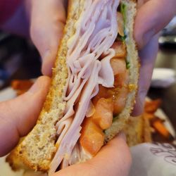 DJ's Dugout Elkhorn - Honey Mustard Turkey Sandwich  Fantastic and semi healthy