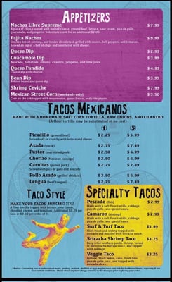 Menu photo 8 Taco Libre Jacksonville, FL