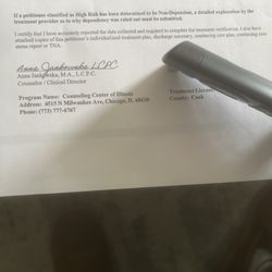 Counseling Center Of Illinois - Anna's signature.I was denied to have my hearing since I don't have the paperwork from her. She's uncooperative