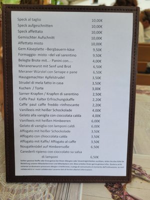 Menu photo 1 Gasthaus Trappmann Hüttl Sarentino, BZ