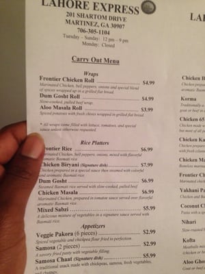 Menu photo 4 Lahore Express Augusta, GA Menu photo 4 Lahore Express Augusta, GA