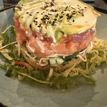 Hooked On Jupiter - One of the towers with Tuna salmon and avocado. Huge and delish - Seafood Near Me - Jupiter, Florida Hooked On Jupiter - One of the towers with Tuna salmon and avocado. Huge and delish - Seafood Near Me - Jupiter, Florida