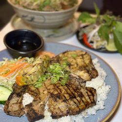 Pho Anh Vu - Pho Anh Vu - Grilled Chicken, Pork Chop & Steamed Egg Meatloaf on Rice