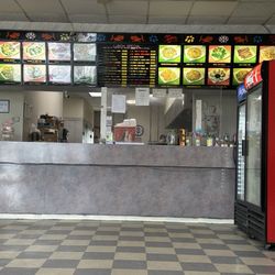Golden China - Counter, menu, drinks coolers