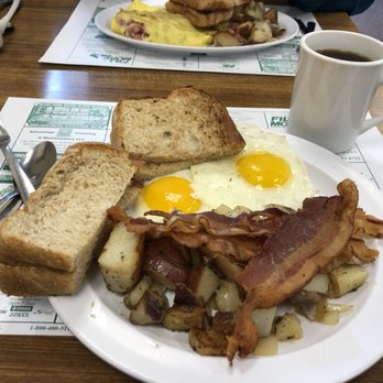The Eggshell Restaurant - Breakfast time! Our homemade whole wheat toast, eggs, bacon and REAL home fries (not the deep fried kind)! - Breakfast & Brunch Near Me - Loudon, New Hampshire