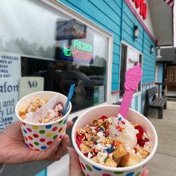 two bowls of ice cream with sprinkles two bowls of ice cream with sprinkles