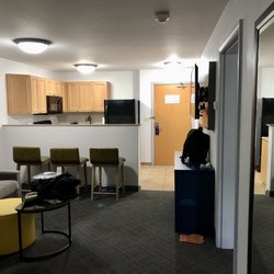 The suite includes a living room & kitchen