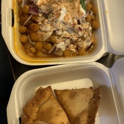 Mother India Cuisine - 2 Vegetable Samosa with Channa & 2 Vegetable Samosa