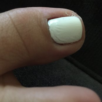 La Castle Nails & Spa - Thick polish that never dried. So thick the layers shrunk and is wavy. Picture taken 30 minutes after leaving. Terrible pedicure - Nail Salons Near Me - Stockton, California