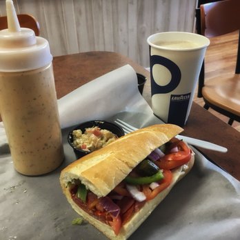 Napoli Cafe - Italian sub, (complimentary) house-made potato salad, roasted red pepper dressing, and a large cafe latte. - Sandwiches Near Me - Sneads Ferry, North Carolina Napoli Cafe - Italian sub, (complimentary) house-made potato salad, roasted red pepper dressing, and a large cafe latte. - Sandwiches Near Me - Sneads Ferry, North Carolina