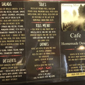 Morning Mist Cafe - Menu - Burgers Near Me - Gatlinburg, Tennessee