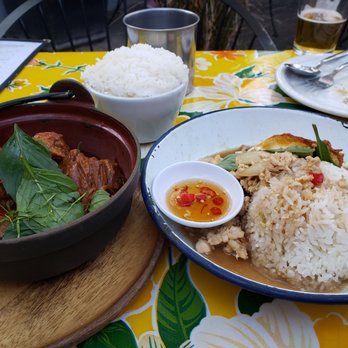 Glai Baan - Panang curry on the left and the minced chicken on the right - Thai Near Me - Phoenix, Arizona