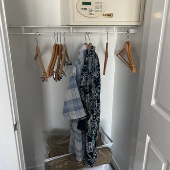 San Luis Bay Inn - Bedroom closet with safe and extra stuff. - Hotels Near Me - Avila Beach, California San Luis Bay Inn - Bedroom closet with safe and extra stuff. - Hotels Near Me - Avila Beach, California