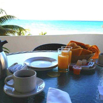 Playa Palm Beach Hotel - Light breakfast delivered daily to our private terrace that looked out to the Caribbean Sea. - Hotels Near Me - Playa del Carmen, ROO