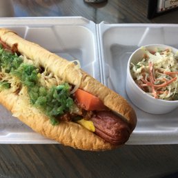 The "Dirty Dell." It was a massive and tasty dog! The coleslaw was good as well. The "Dirty Dell." It was a massive and tasty dog! The coleslaw was good as well.