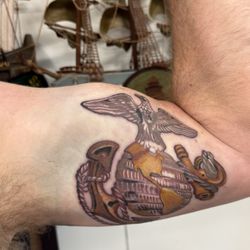 Marine corps tattoo to honor fallen brothers. By Jaime VI