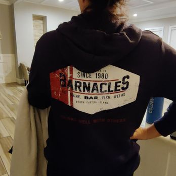 Barnacle's - Souvenir from our trip. So soft and cozy. Feels like home. Hold on, we are home. Either way it's a nice sweater. - Seafood Near Me - Captiva, Florida