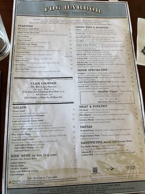 Menu photo 1 Fog Harbor Fish House San Francisco, CA