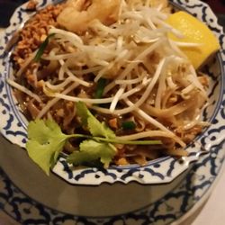 Blue Orchid Thai Restaurant - Mixed seafood pad Thai.