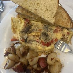 Wharfside - Veggie omelette, potatoes, sourdough toast.